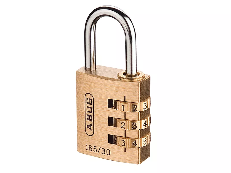 165/30 30mm Solid Brass Body Combination Padlock (3-Digit) Carded