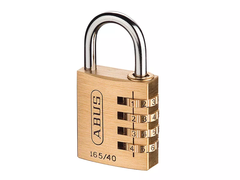 165/40 40mm Solid Brass Body Combination Padlock (4-Digit) Carded