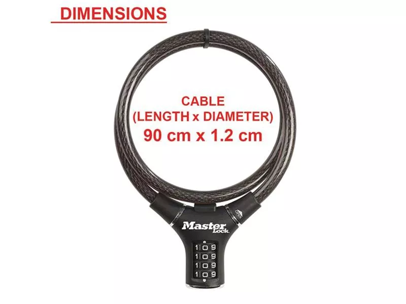 Black Steel Rigid Combination Cable 0.9m x 12mm