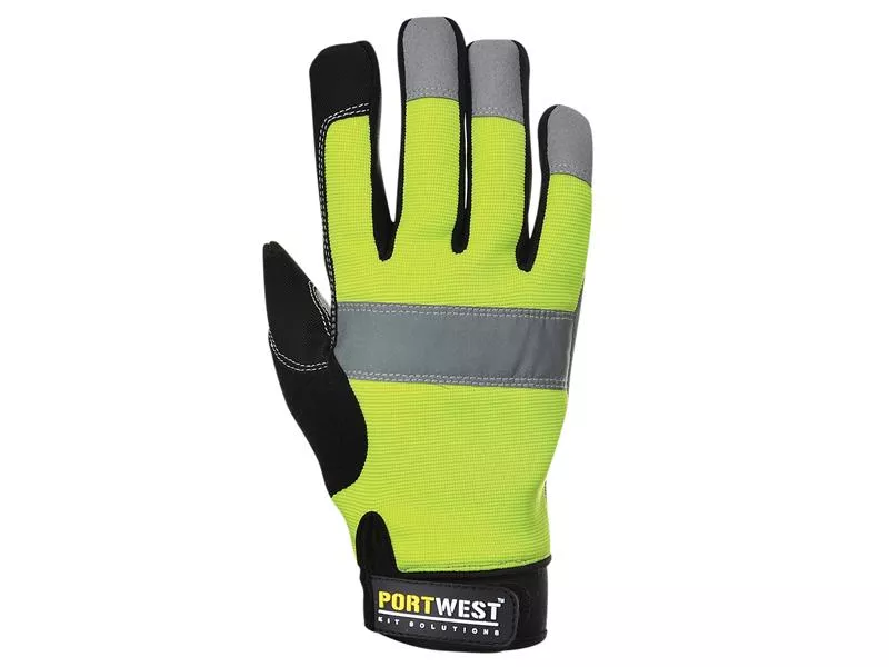 A710 Hi-Vis Yellow Tradesman Gloves - Large (Size 9)