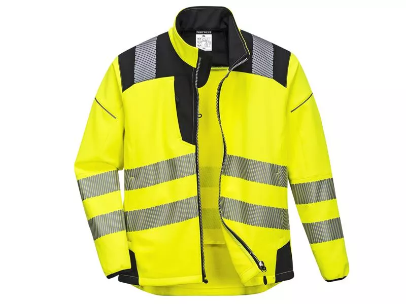 T402 Hi-Vis Yellow/Black Softshell Jacket - XL (46-48in)