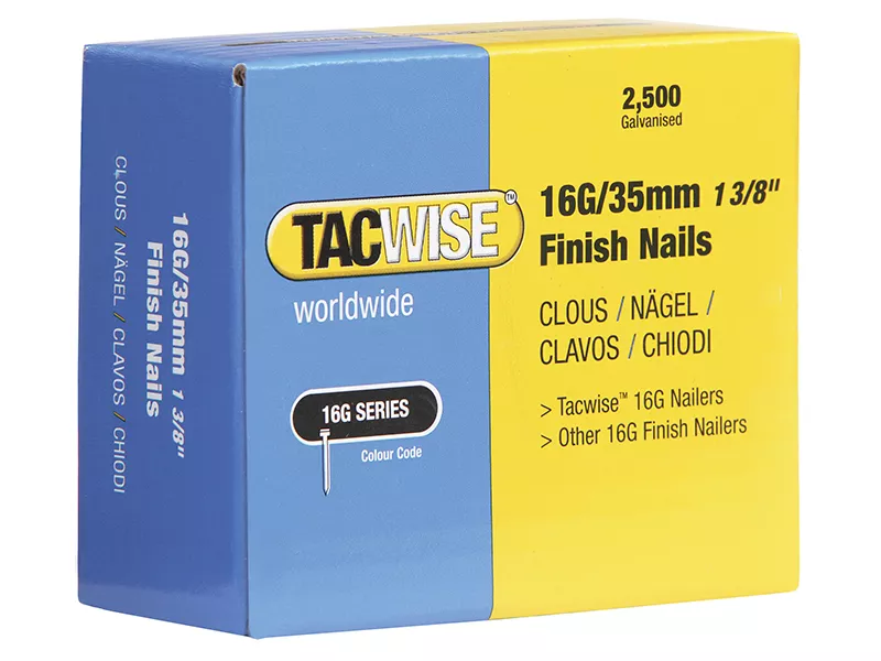 TACWISE 16G 35mm 1 3/8" Finish Nails 2500pcs 87407 